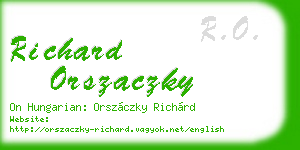 richard orszaczky business card